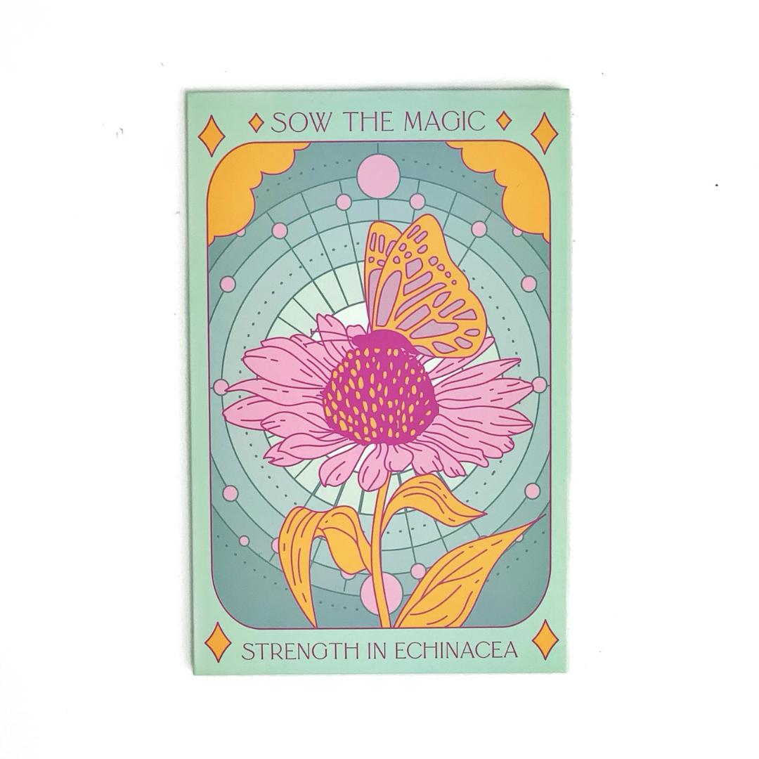 Seed Packet- Strength in Echinacea Flower Tarot Garden + Gift