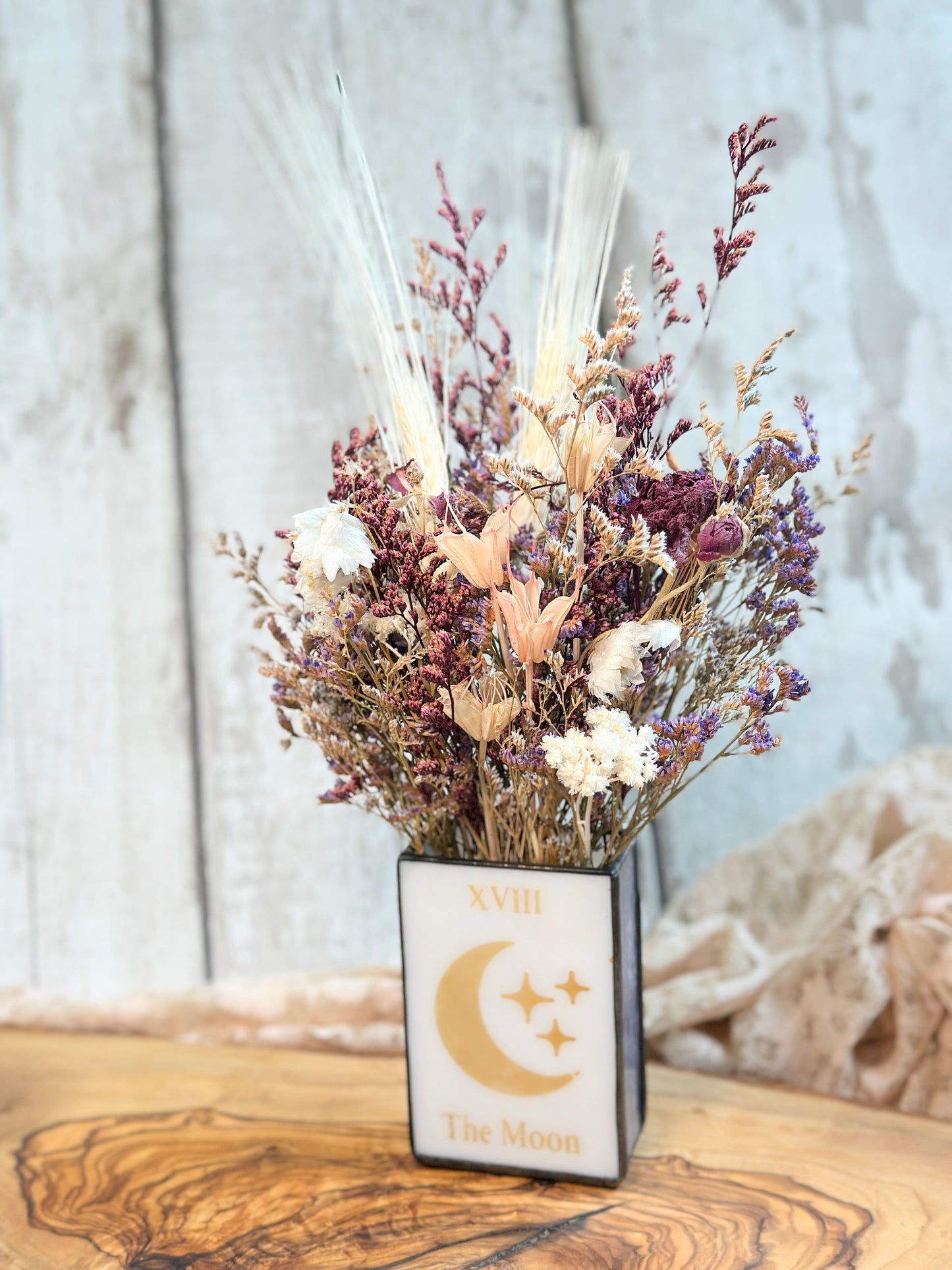 “The Moon” Vase with Florals