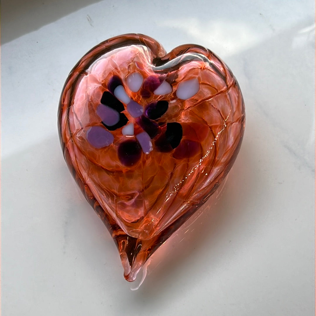 Sculpture- Hearts, blown glass, hangable