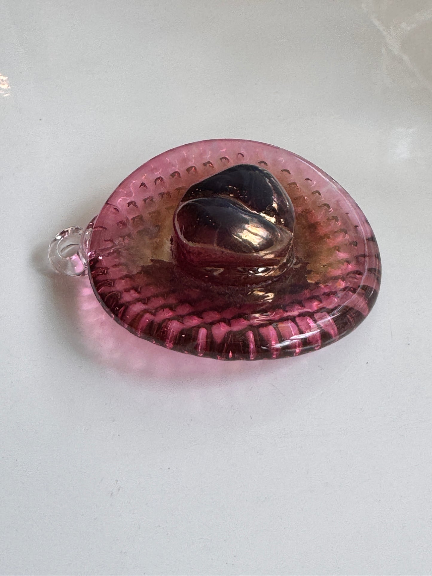 Cowperson Hat- Paperweight/Ornament, solid sculpted glass