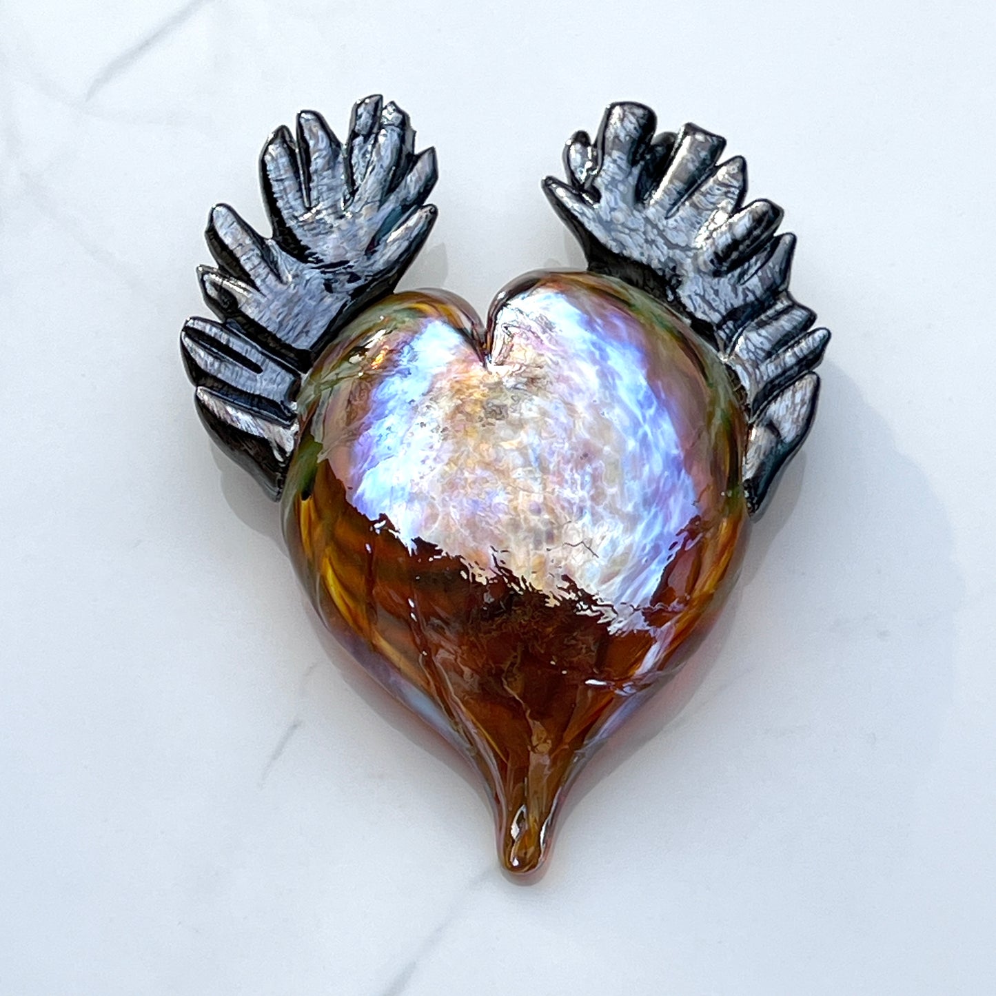 Sculpture- Hearts, blown glass, hangable