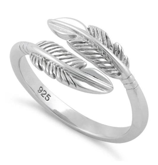 Ring - SS Two Feathers - SALE!
