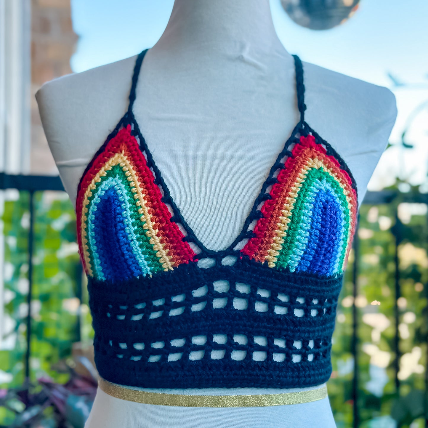 Rainbow Crochet Top