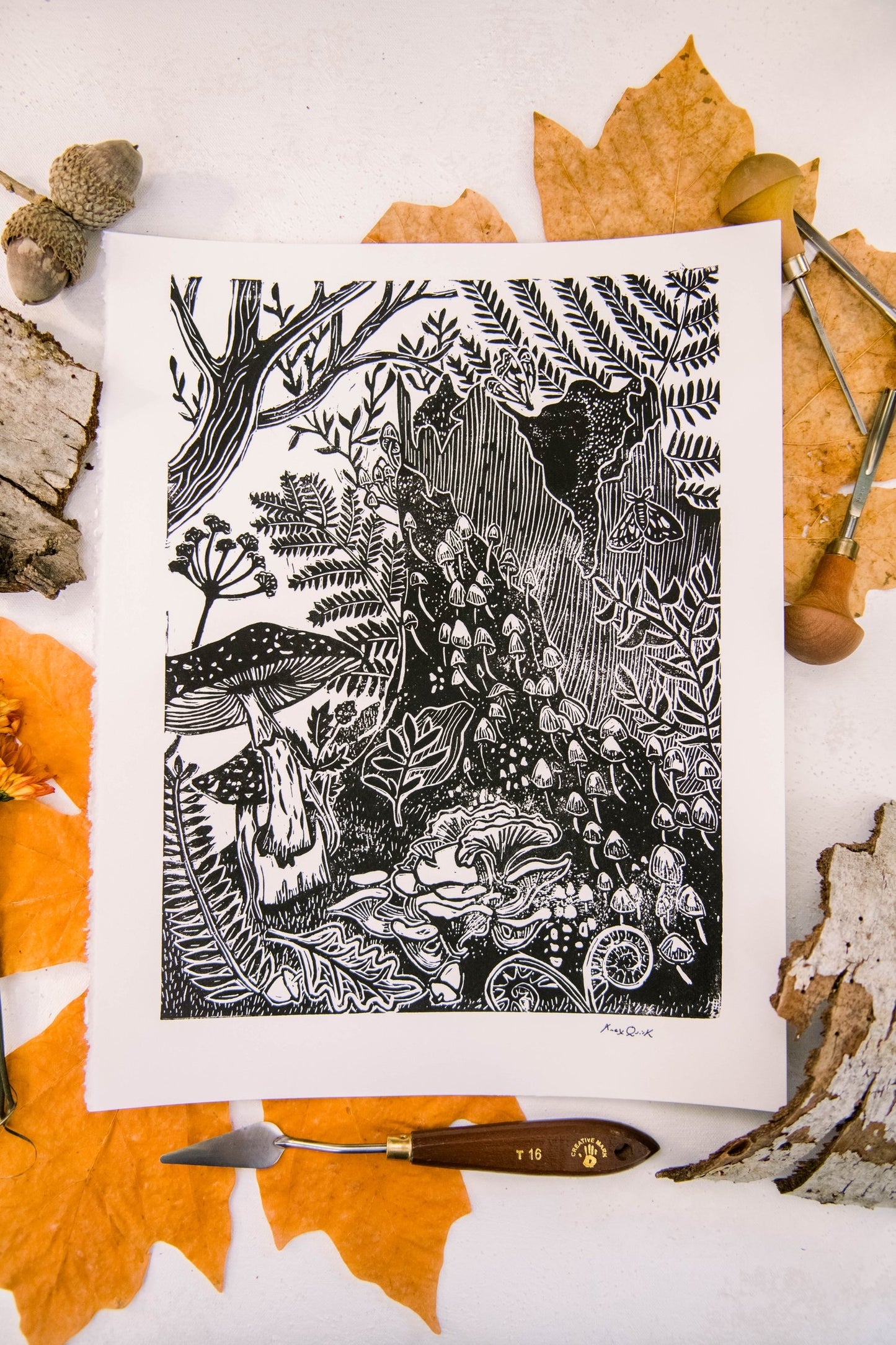 Woodland Block Prints (11” x 14”)