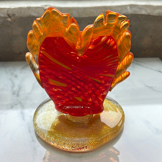 Sculpture- Heart-on-fire, standing
