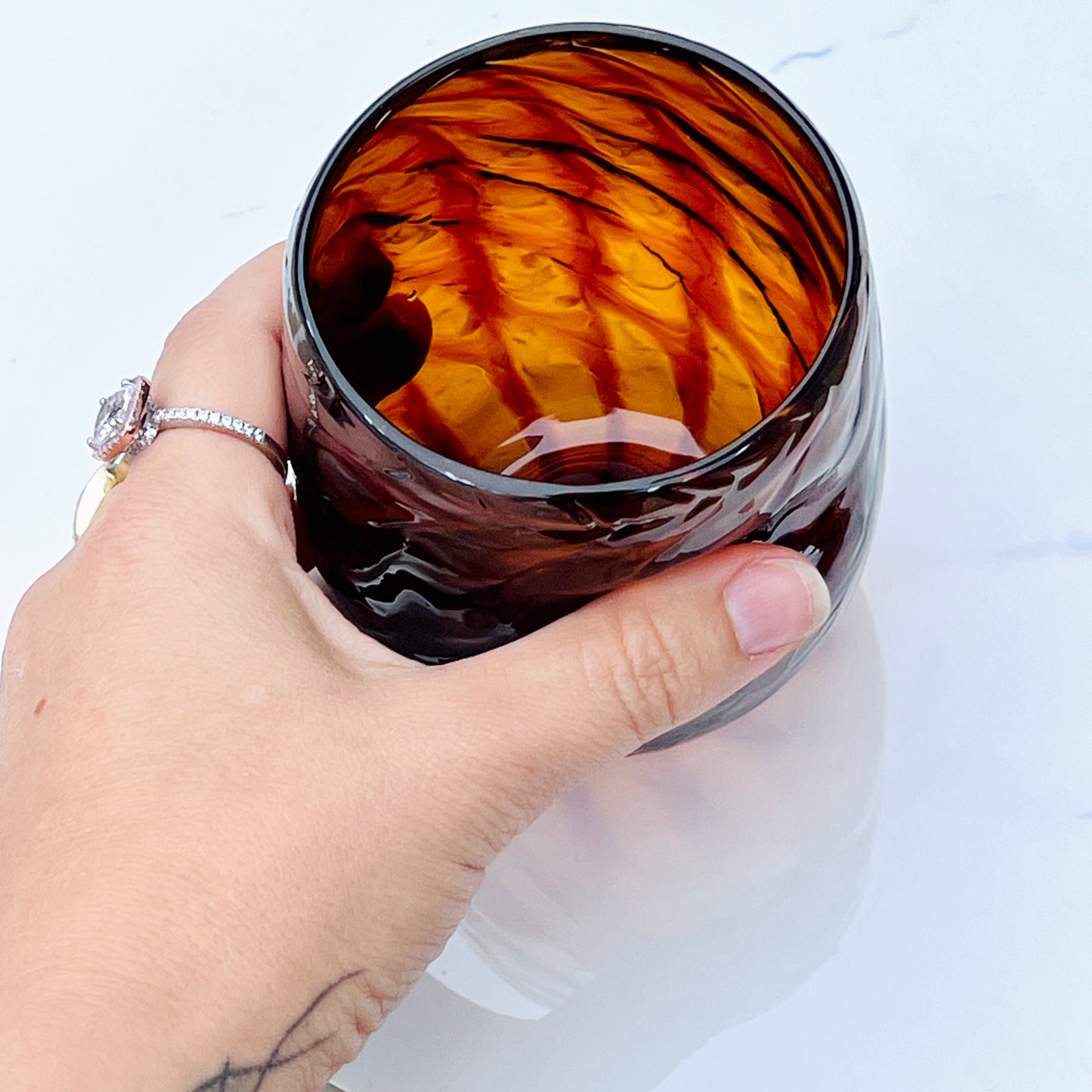 Cups, Fancypants: Stemless Blown Wine Glasses