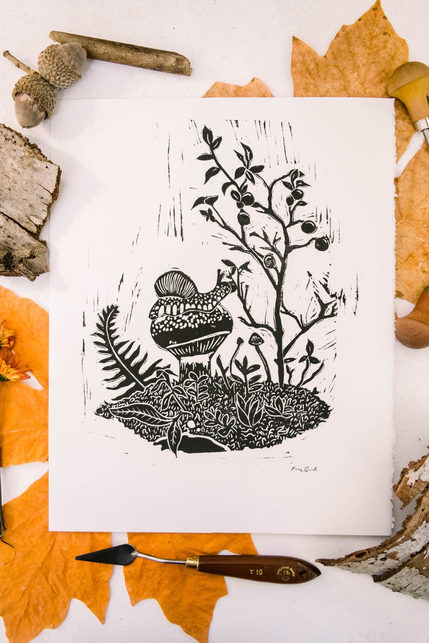 Woodland Block Prints (11” x 14”)