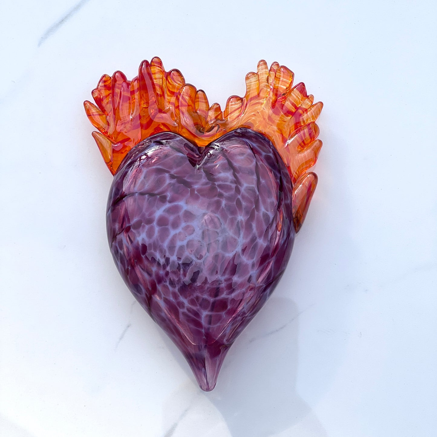 Sculpture- Hearts, blown glass, hangable