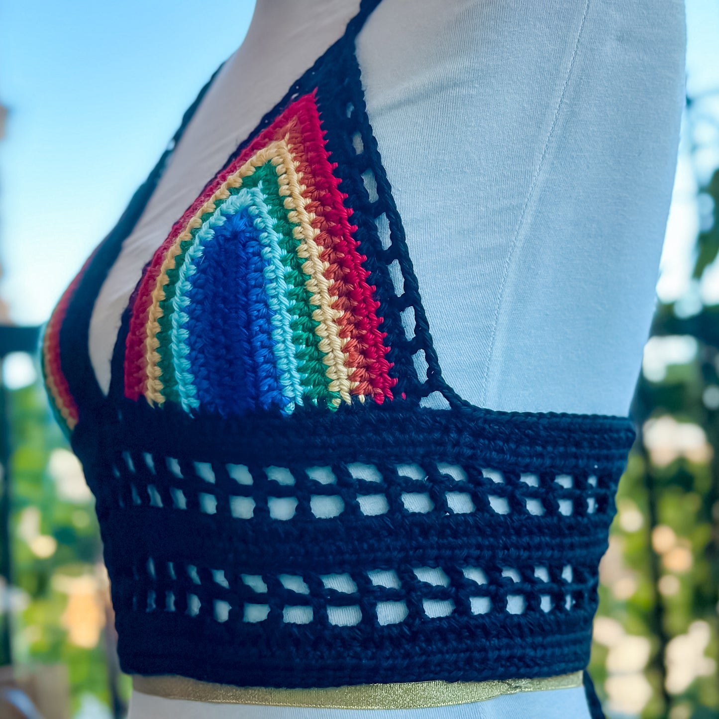 Rainbow Crochet Top