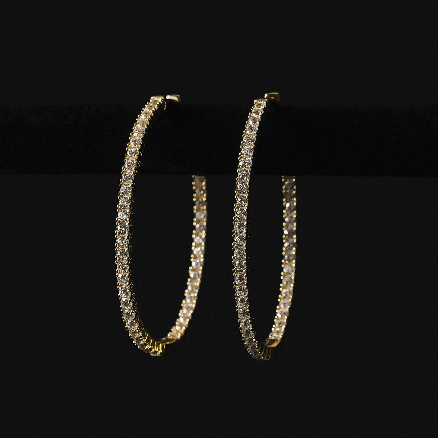 Earrings - CZ Hoops w/ Locking System - The "Caroline"