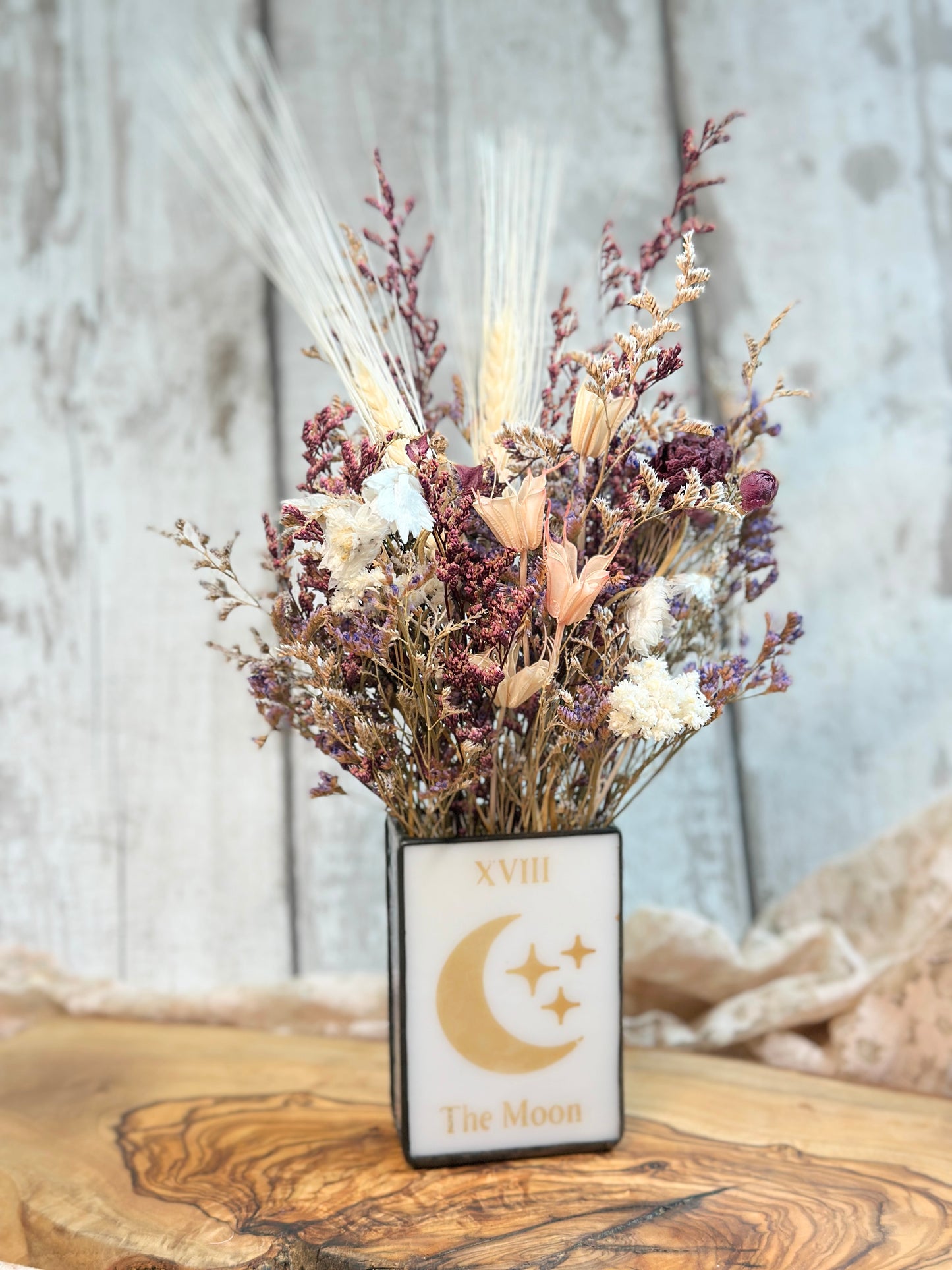 “The Moon” Vase with Florals