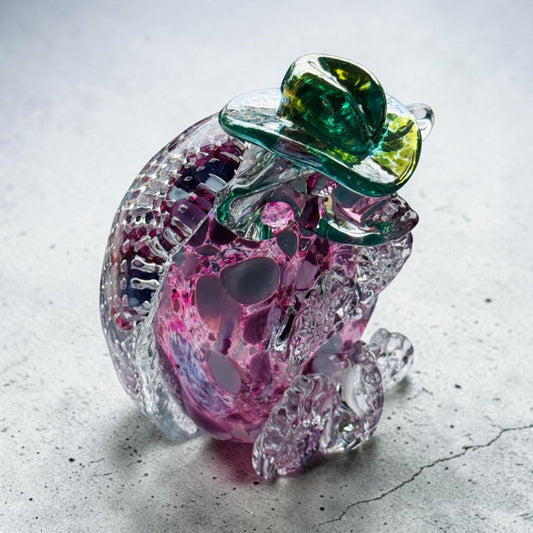 CowDillo Glass Sculpture