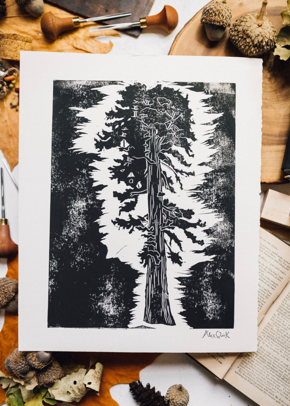 Woodland Block Prints (11” x 14”)