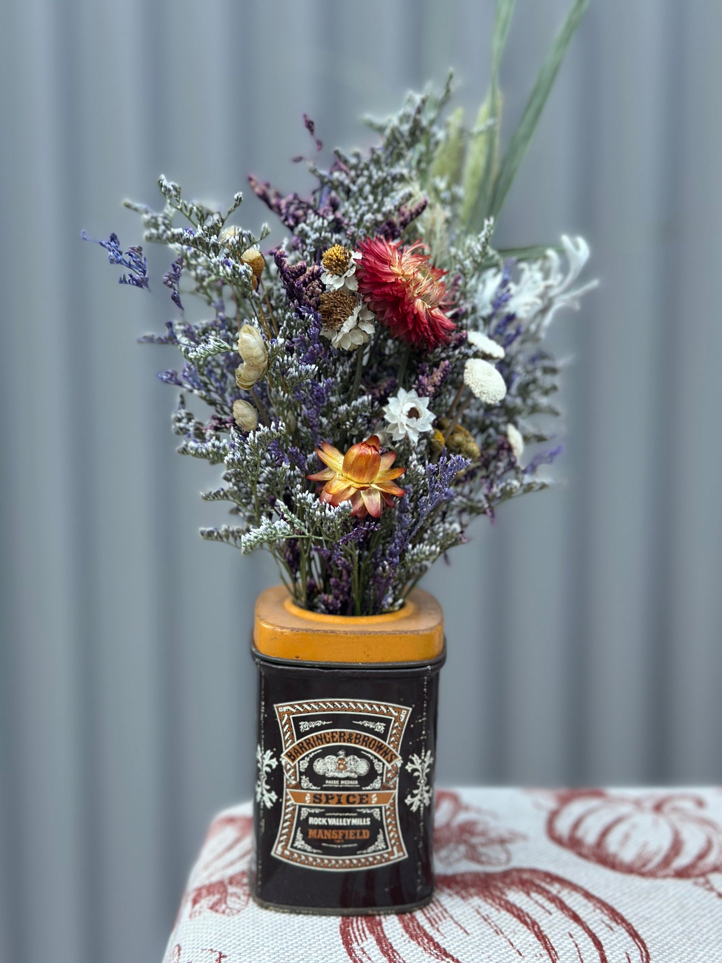 Vintage Tin Vase + Bouquets