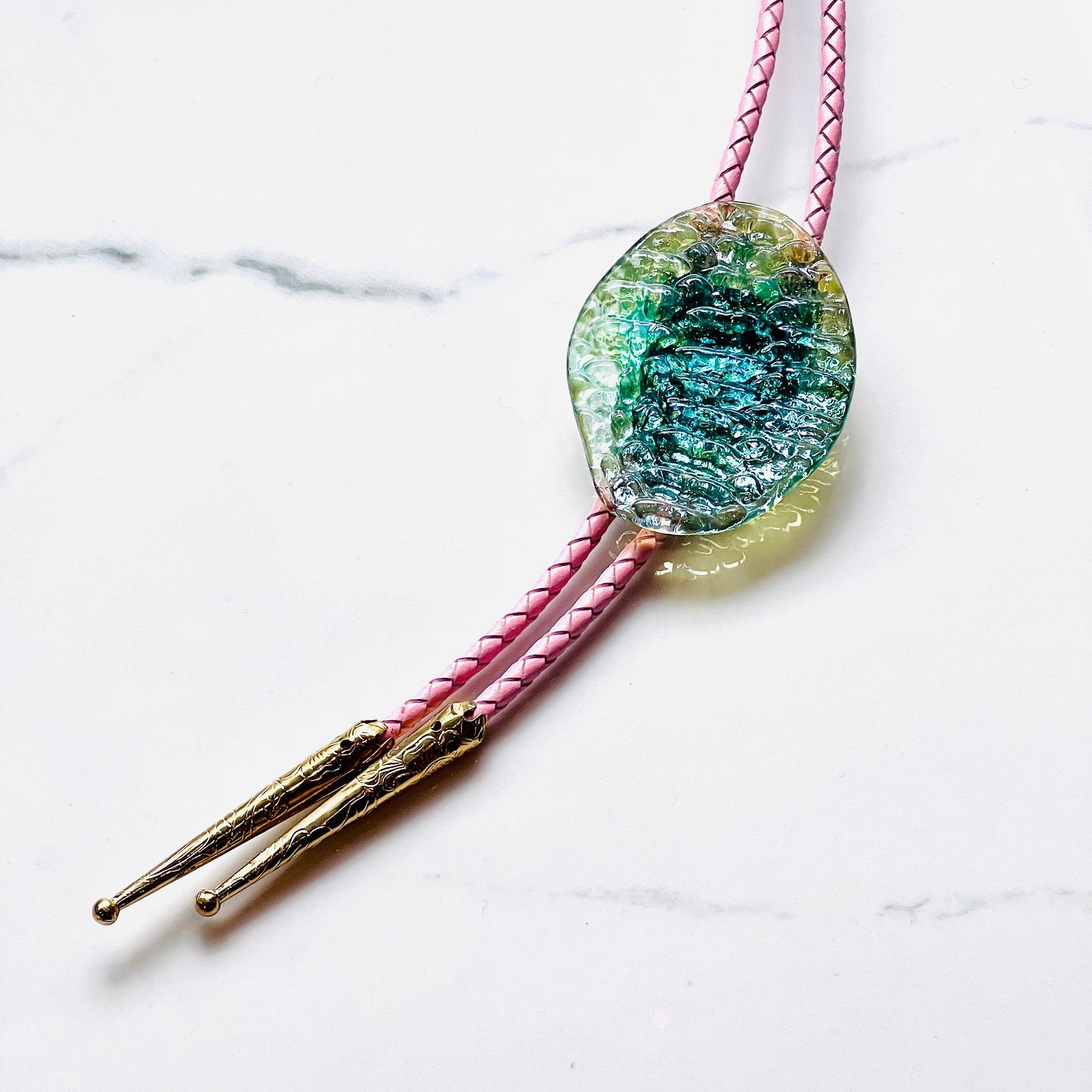Bolo Tie/Necklace- hot glass medallion