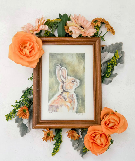 Framed- Watercolor Bunny