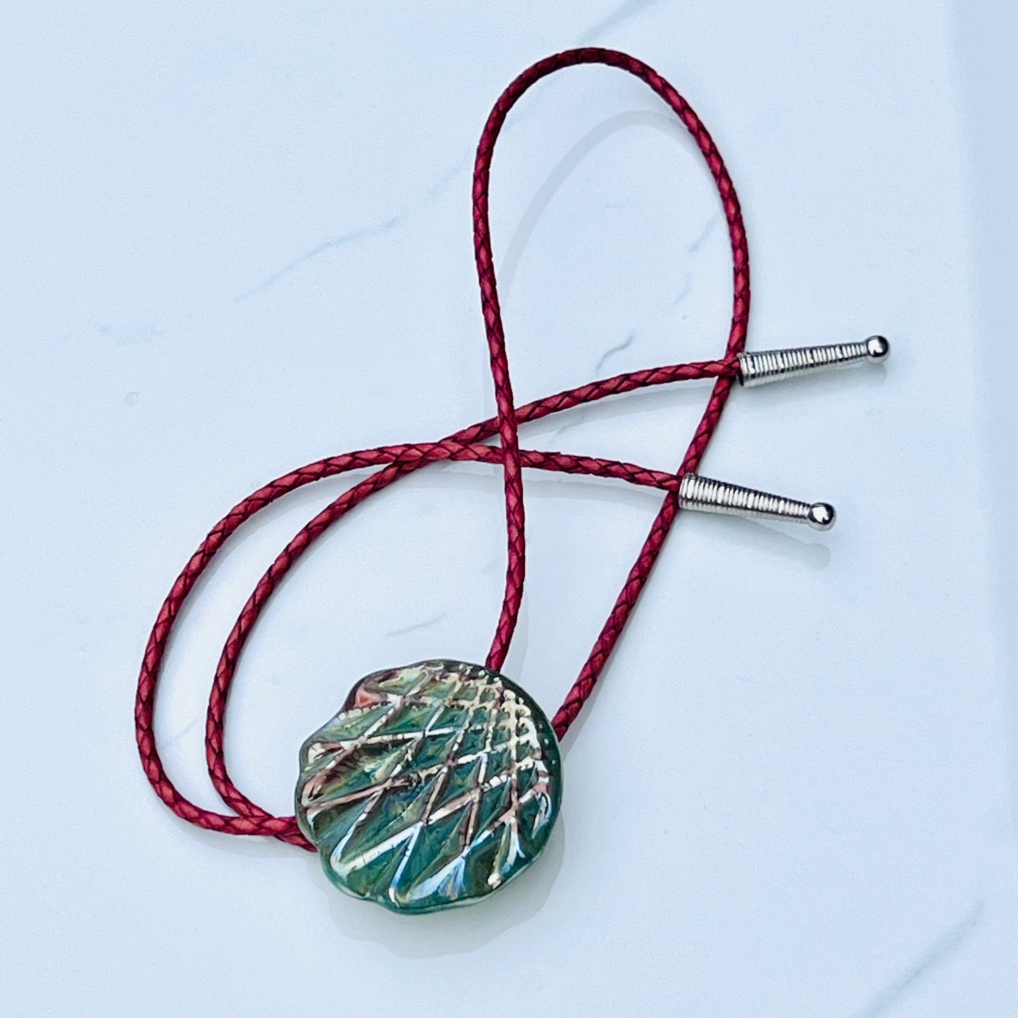 Bolo Tie/Necklace- hot glass medallion