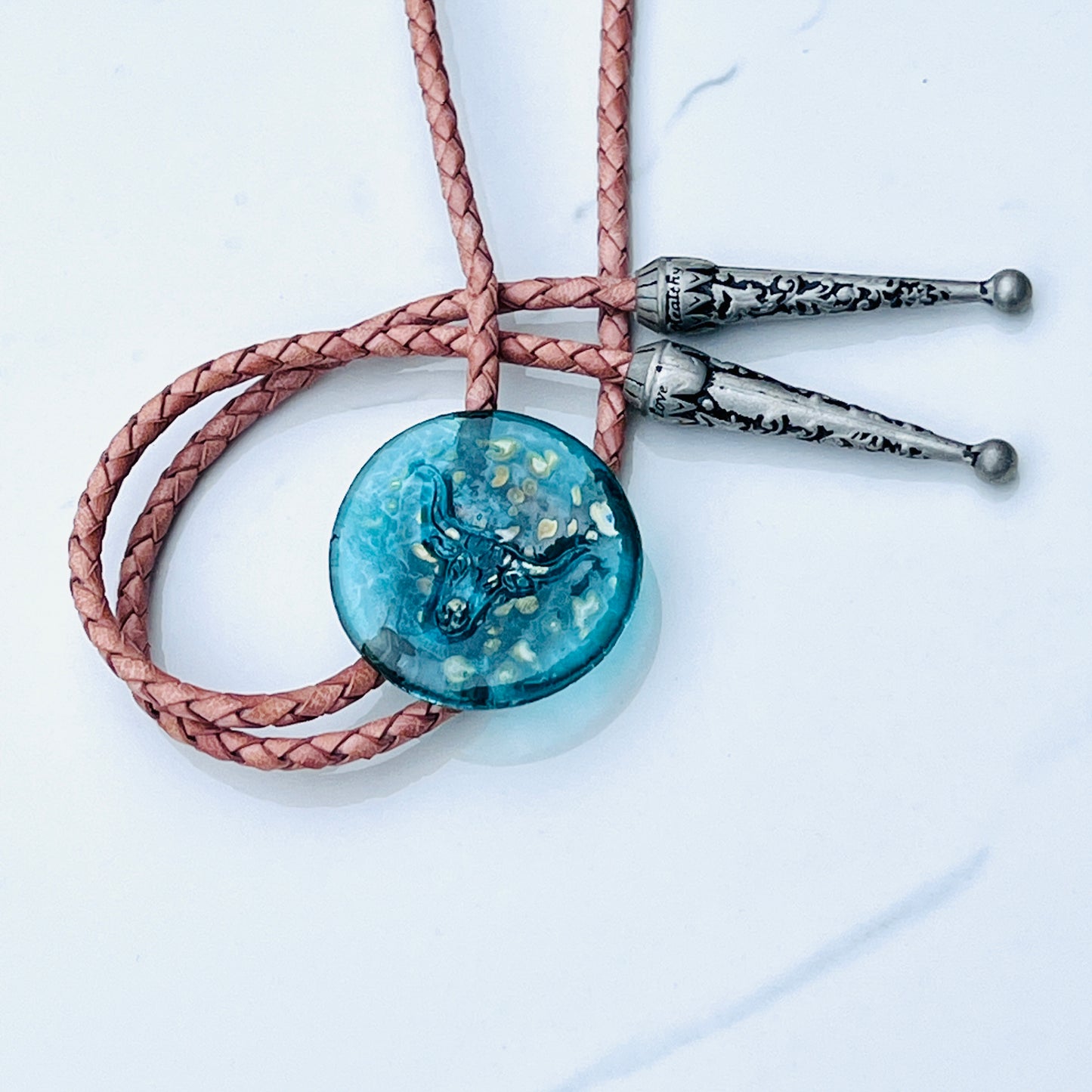 Bolo Tie/Necklace- hot glass medallion