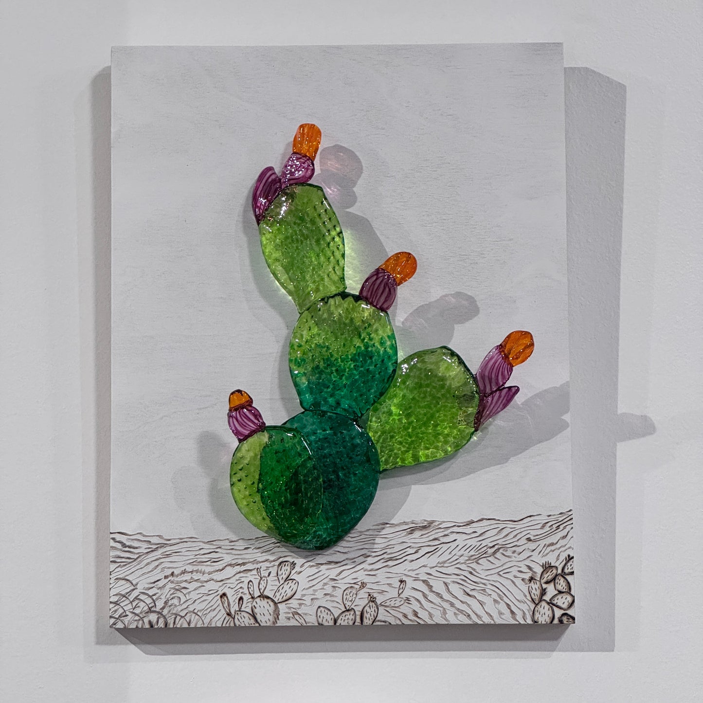 Sculpture- Prickly Pear CACTUS, wall hanging