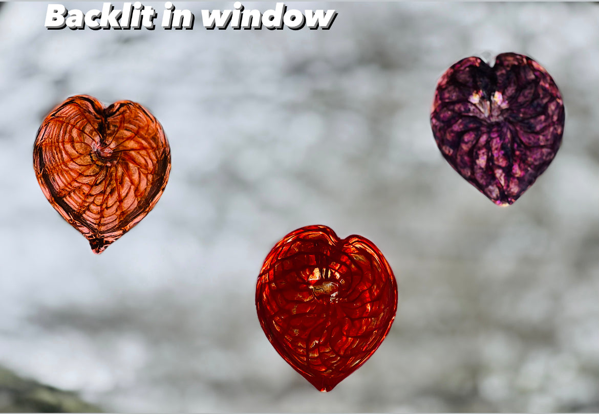 Sculpture- Hearts, blown glass, hangable