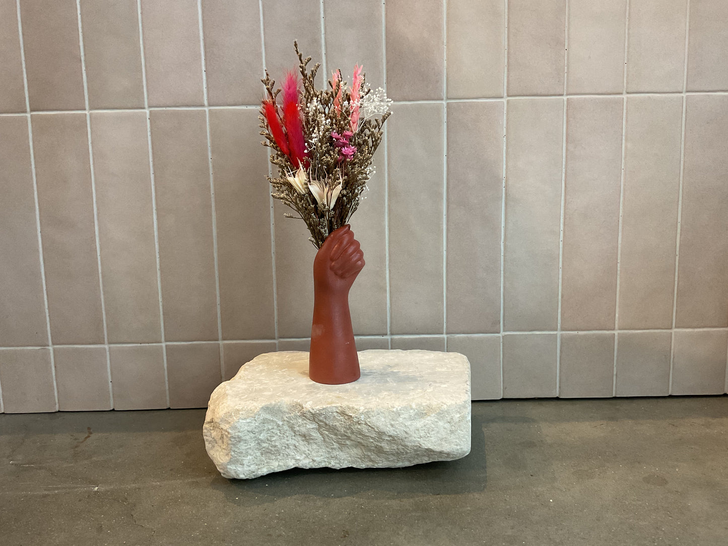 Hand Vase with flowers