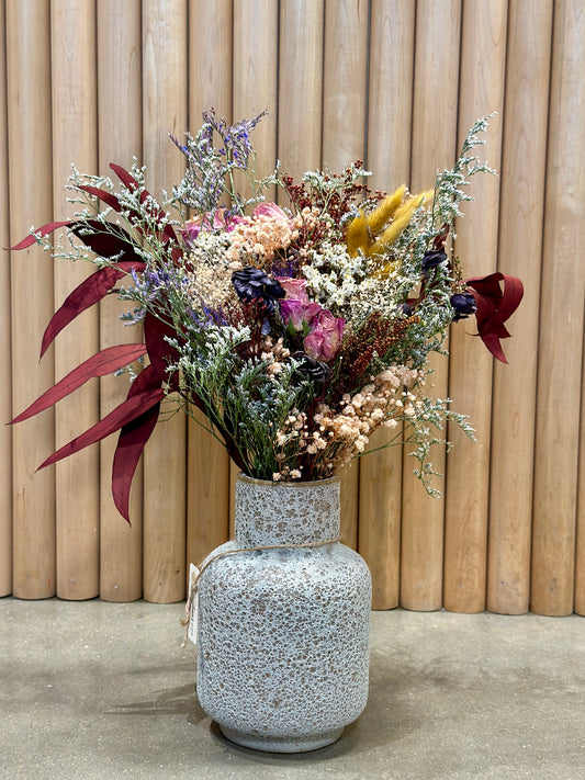 Textured Vase with arrangement