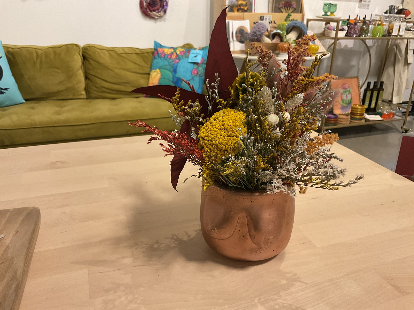 Booby planter with flowers