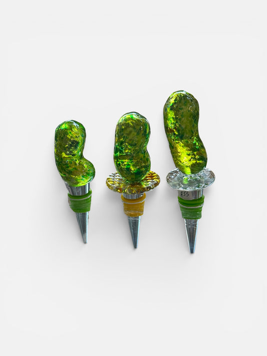 Bottle Stoppers, sculpted glass