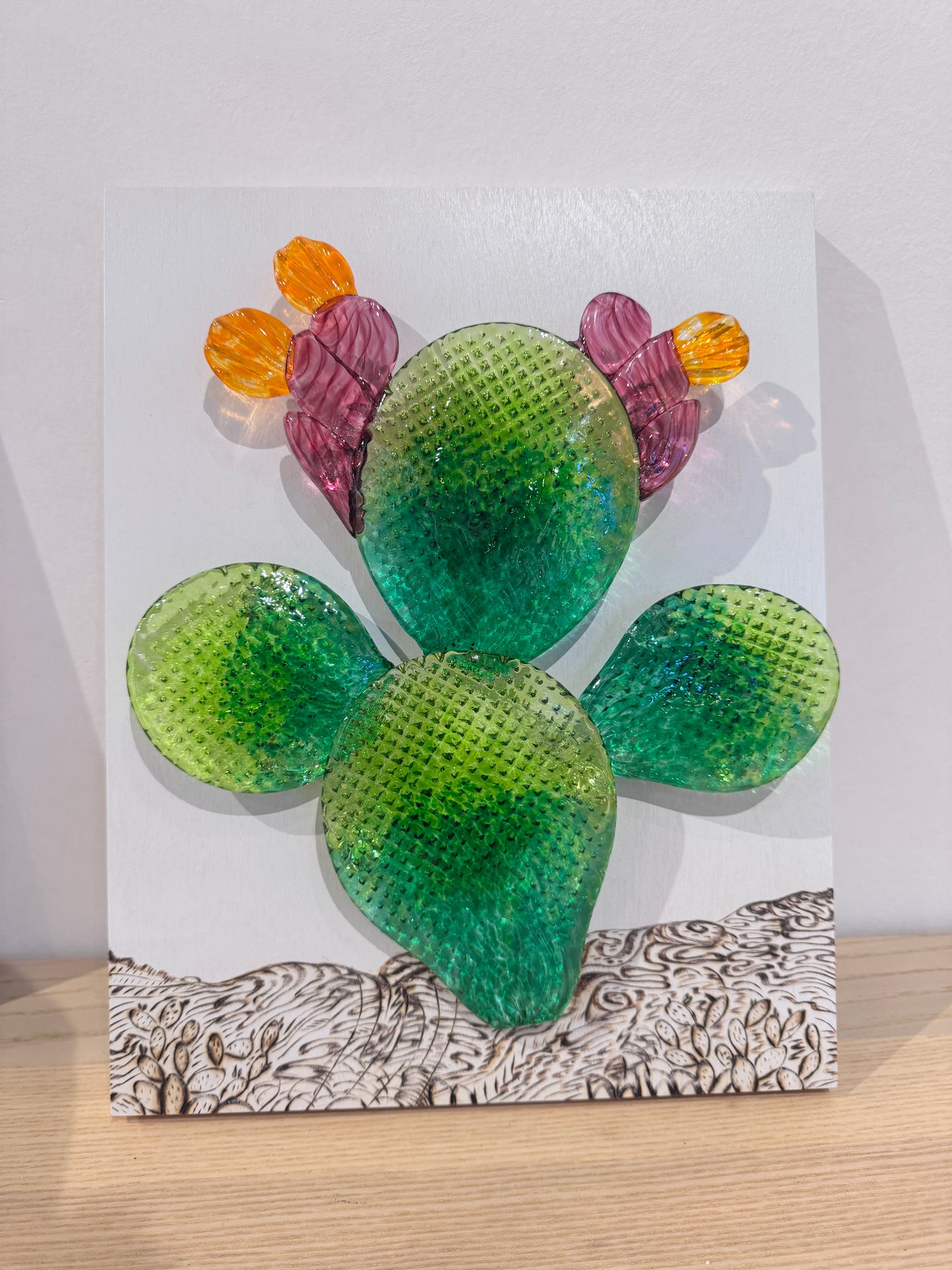 Sculpture- Prickly Pear CACTUS, wall hanging