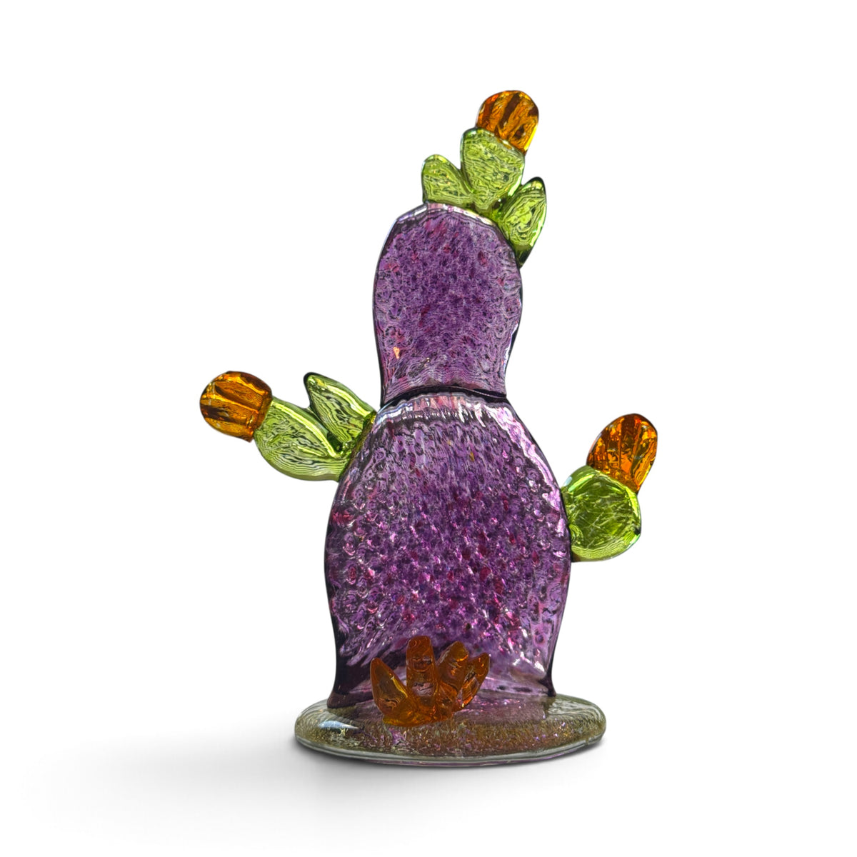 Sculpture, glass- Prickly Pear CACTUS, freestanding