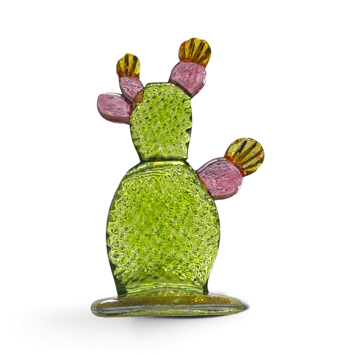 Sculpture, glass- Prickly Pear CACTUS, freestanding
