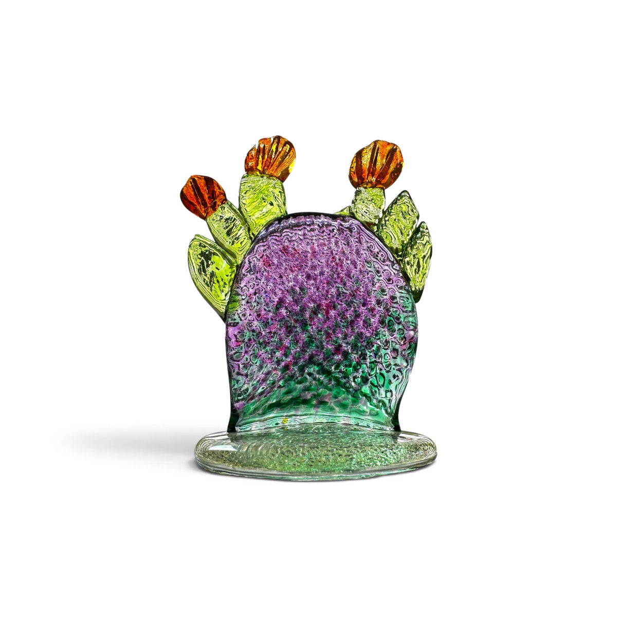 Sculpture, glass- Prickly Pear CACTUS, freestanding