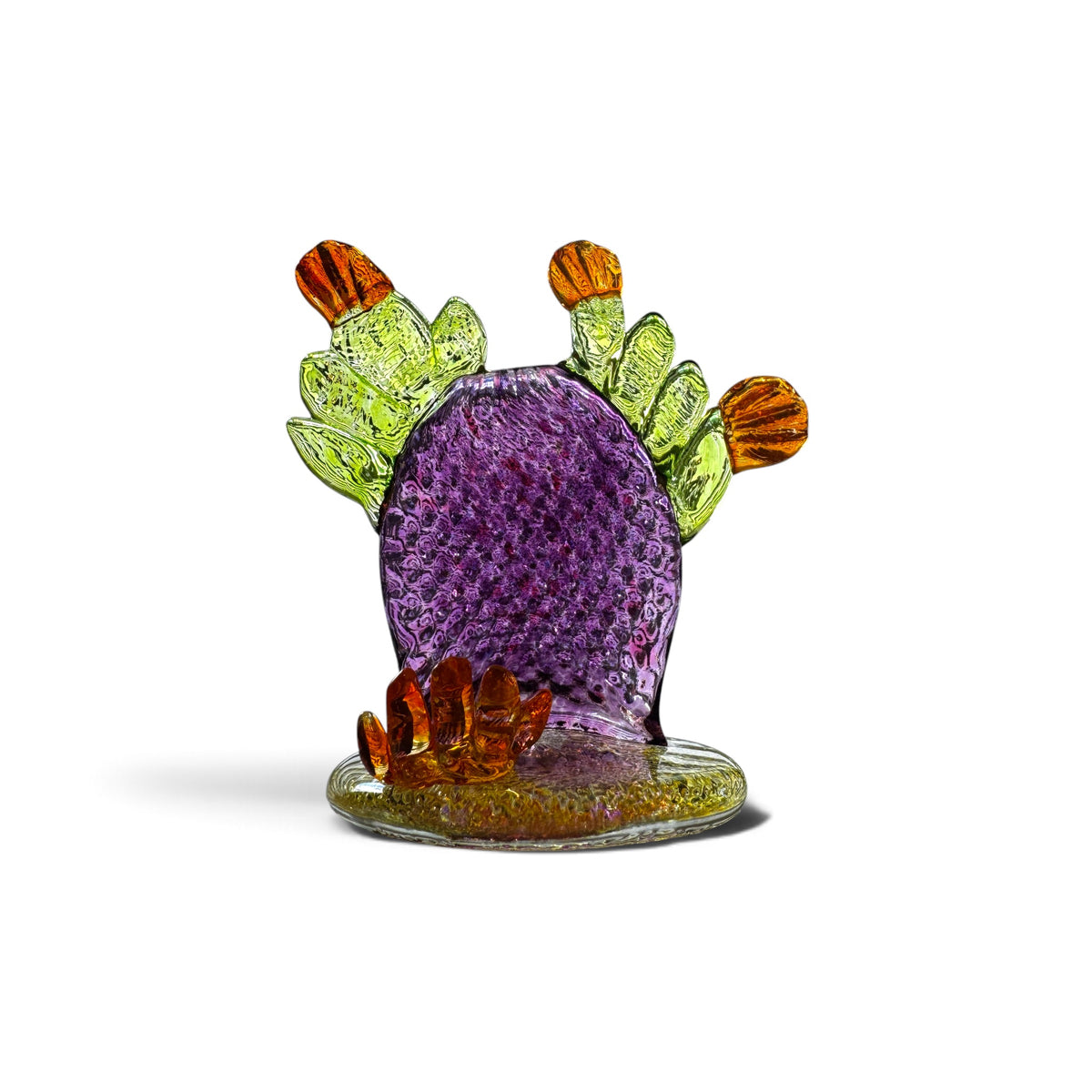 Sculpture, glass- Prickly Pear CACTUS, freestanding