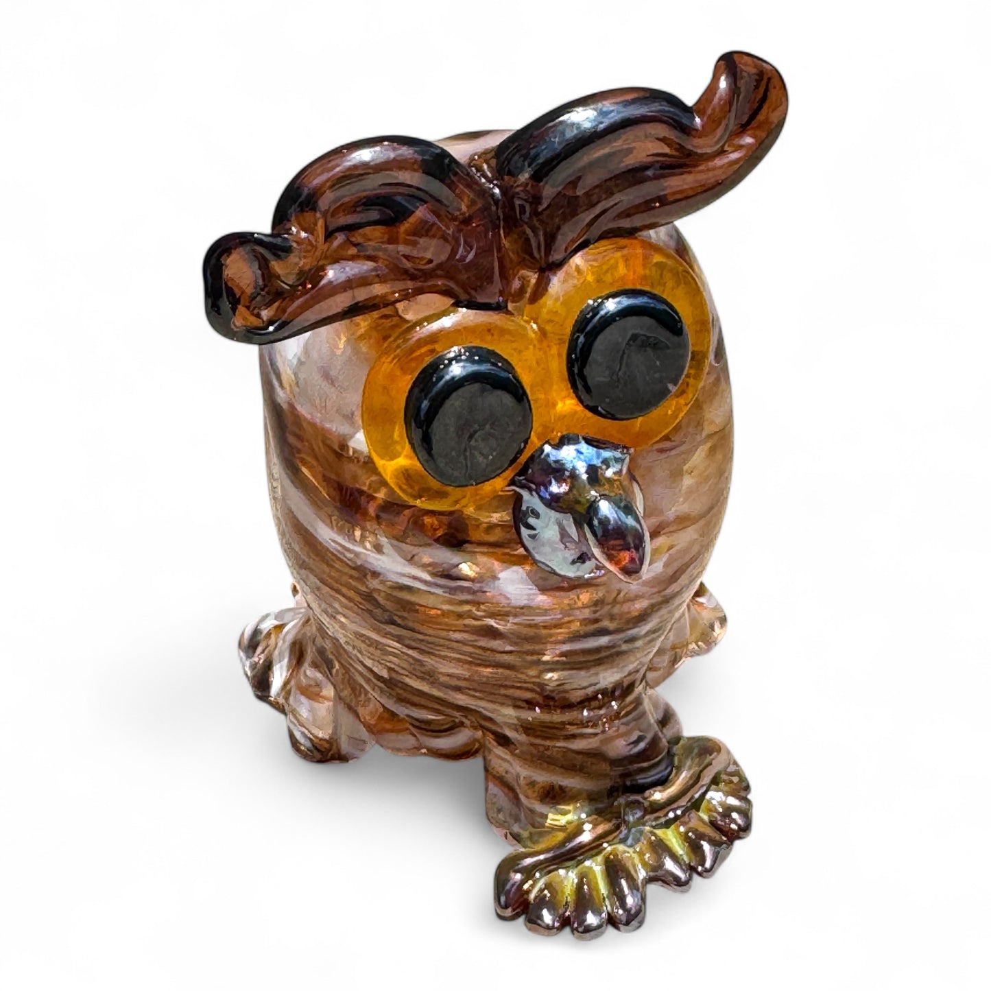 Sculpture, glass- Owl