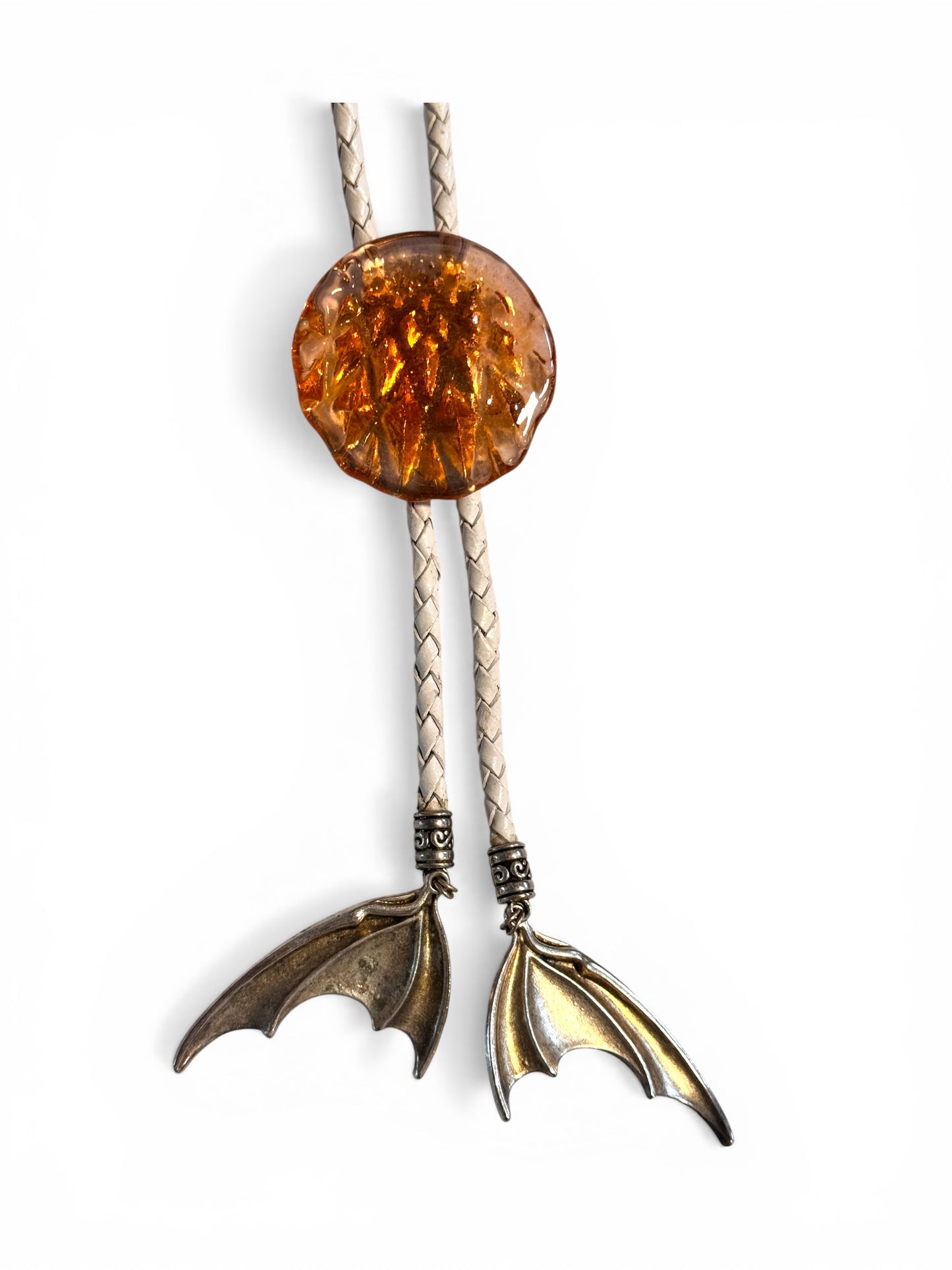 Bolo Tie/Necklace- hot glass medallion