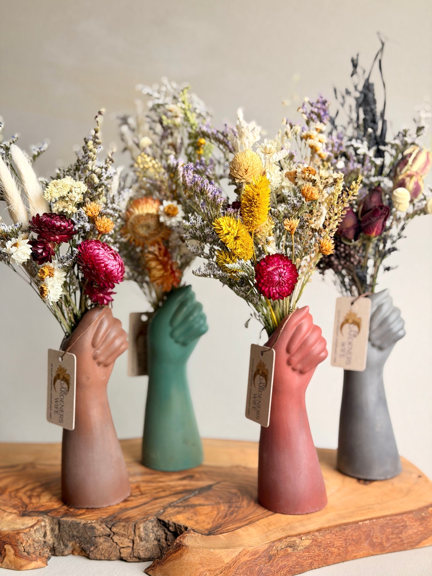 Hand Vase with flowers