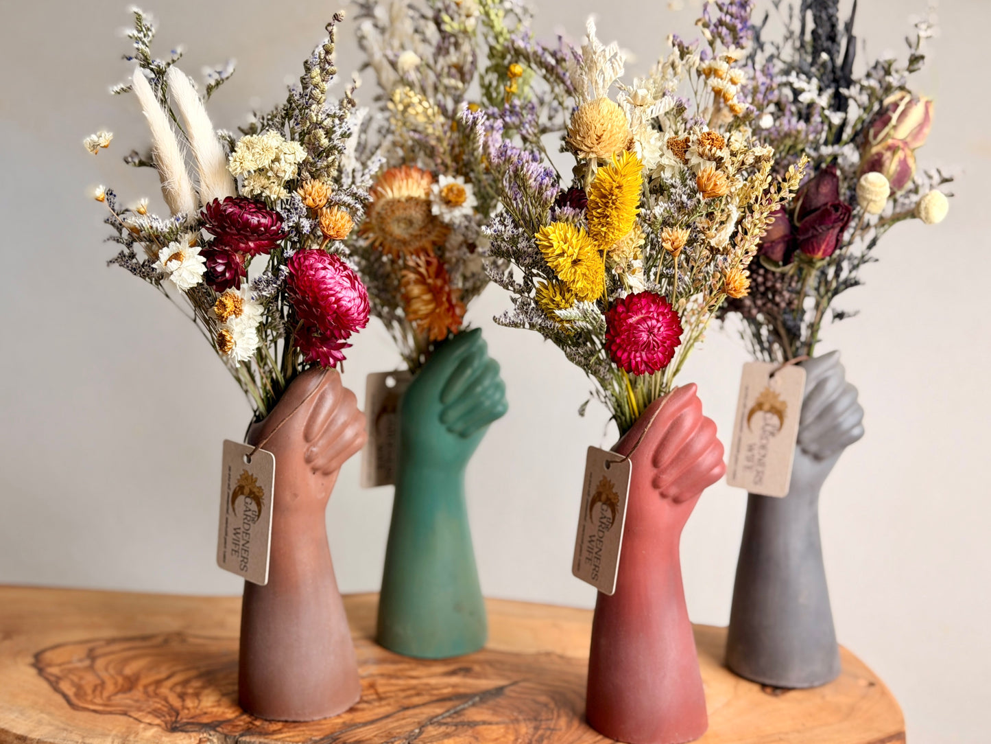 Hand Vase with flowers