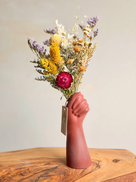 Hand Vase with flowers