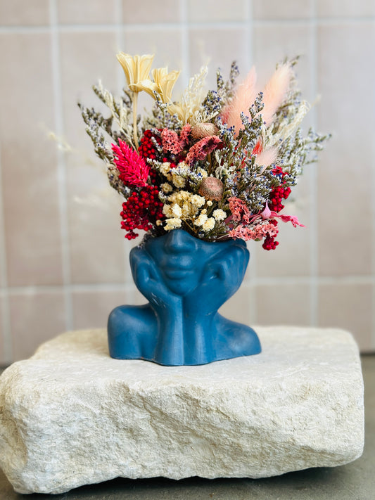 Small Vase - Concrete + Flowers