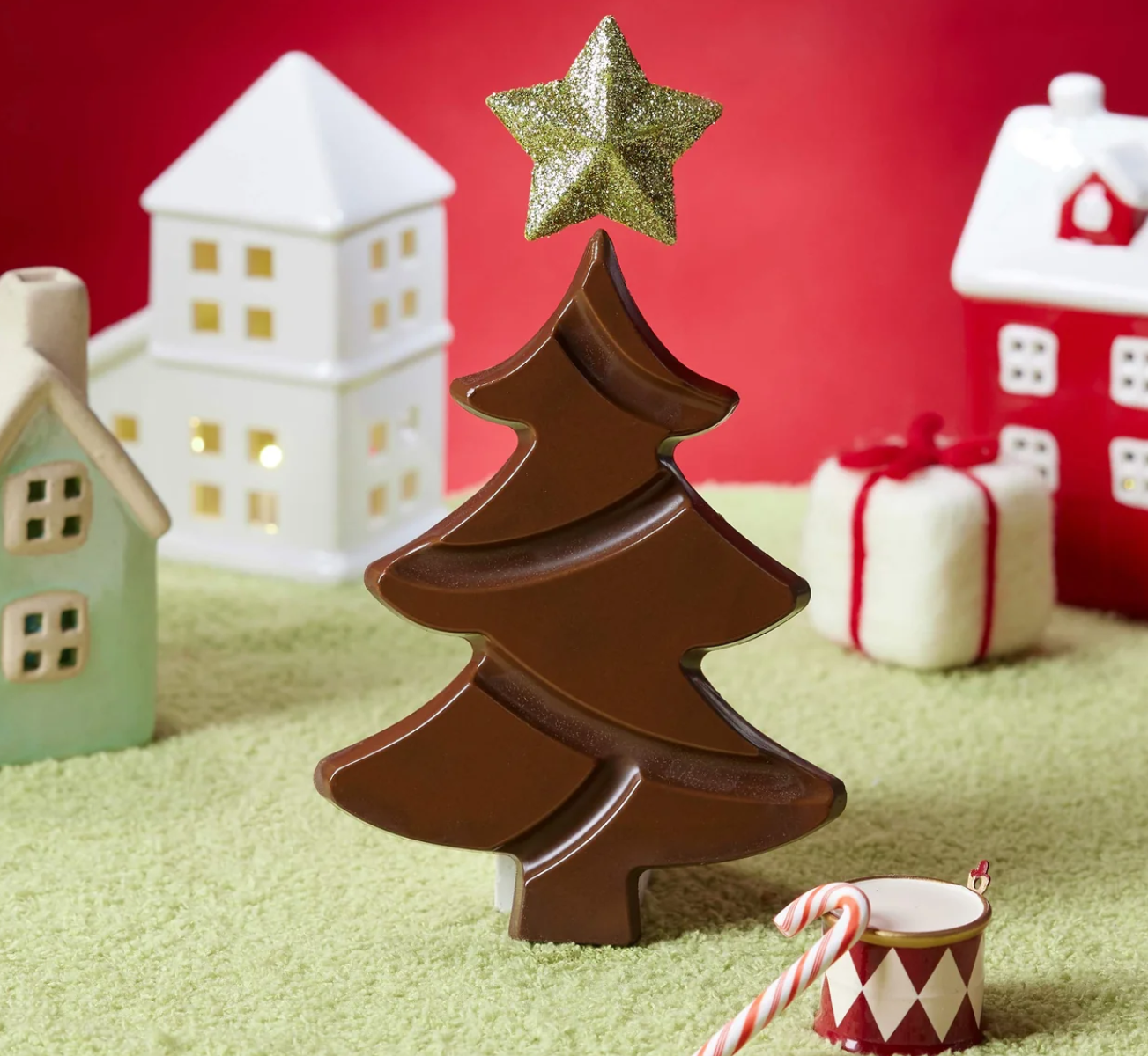 Strawberry Boba Tea Milk Chocolate Christmas Tree — Holiday Chocolate Gift