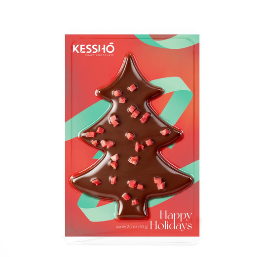 Strawberry Boba Tea Milk Chocolate Christmas Tree — Holiday Chocolate Gift