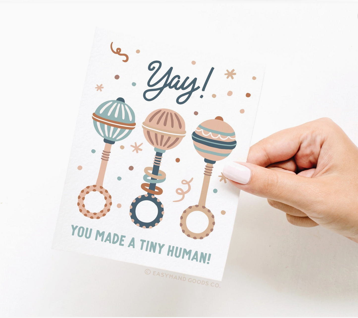 Yay You Made A Tiny Human Baby Rattles Greeting Card