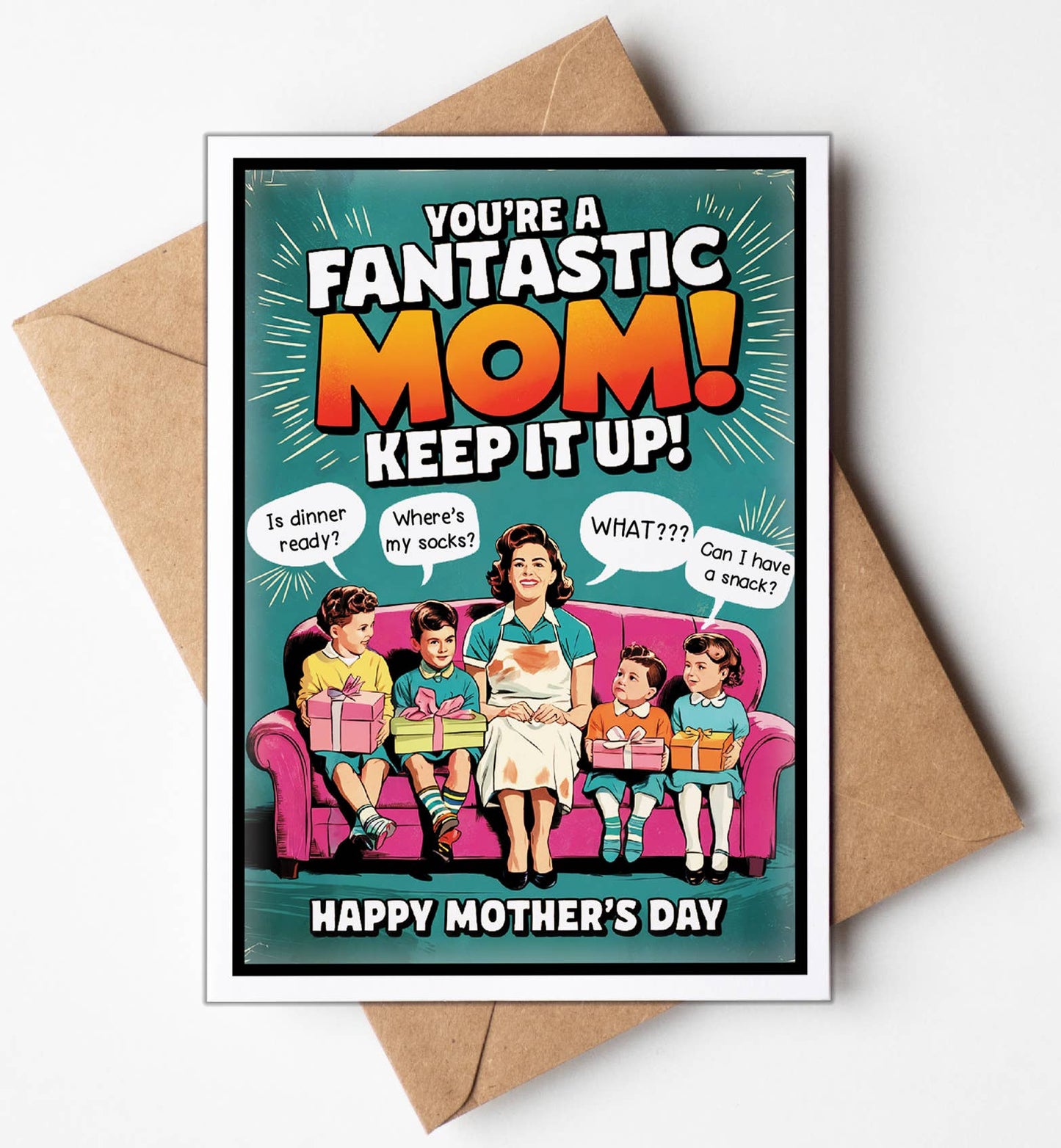 You’re Fantastic Mom! Funny Mothers Day Cards | Mothers Day Gifts - USA Handmade