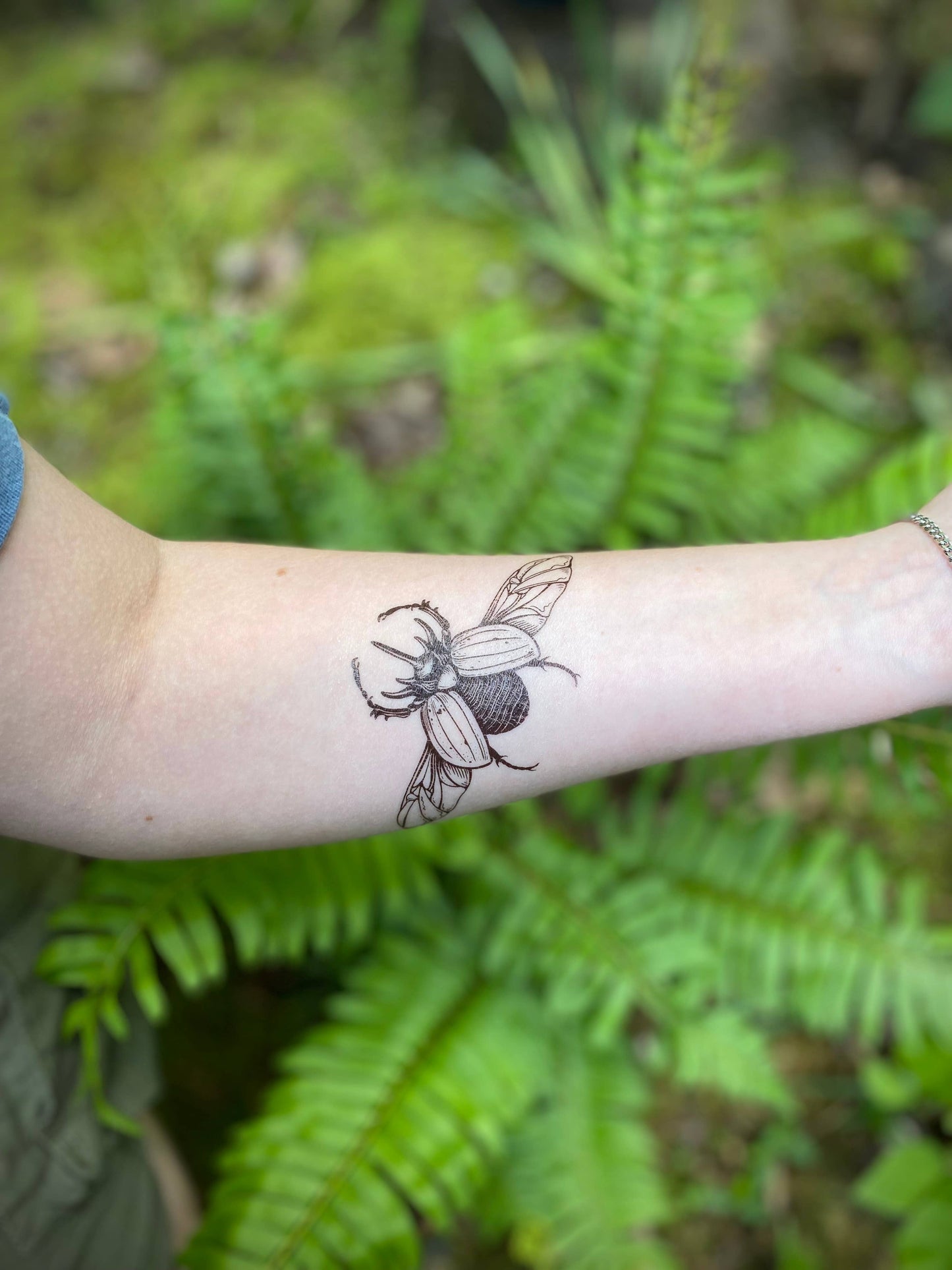 Rhinoceros Beetle Temporary Tattoo