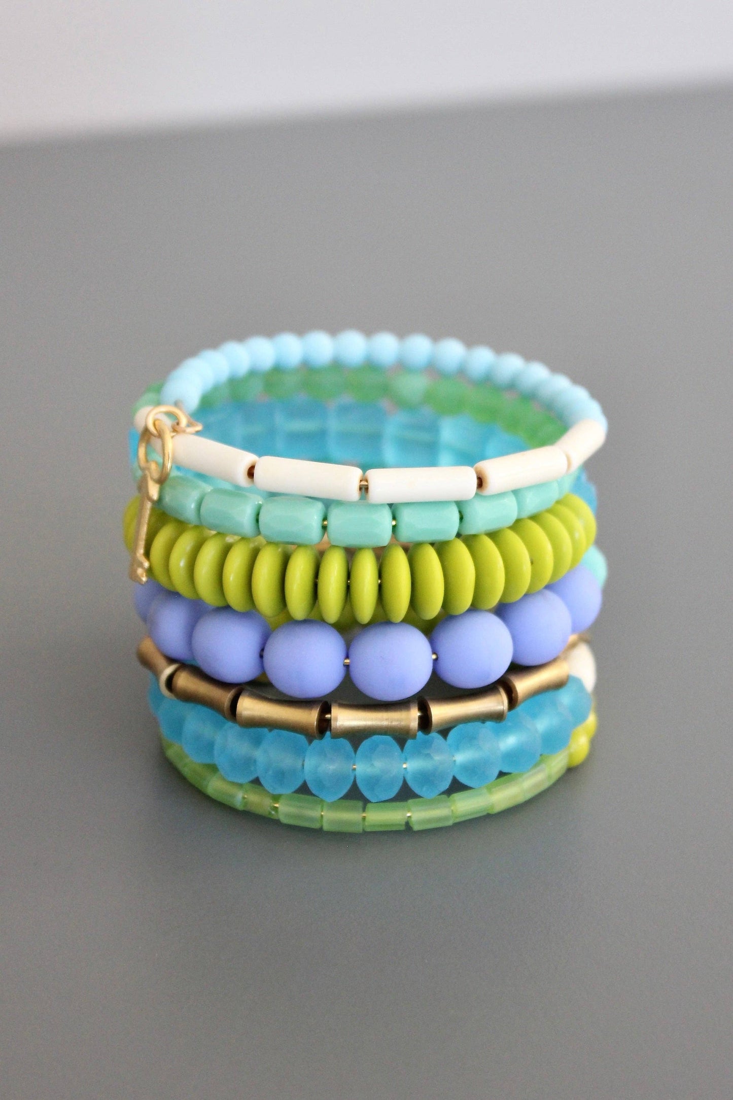 Bracelet- turquoise and chartreuse wrap