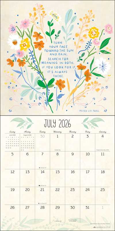 Meera Lee Patel 2026 Wall Calendar by Meera Lee Patel