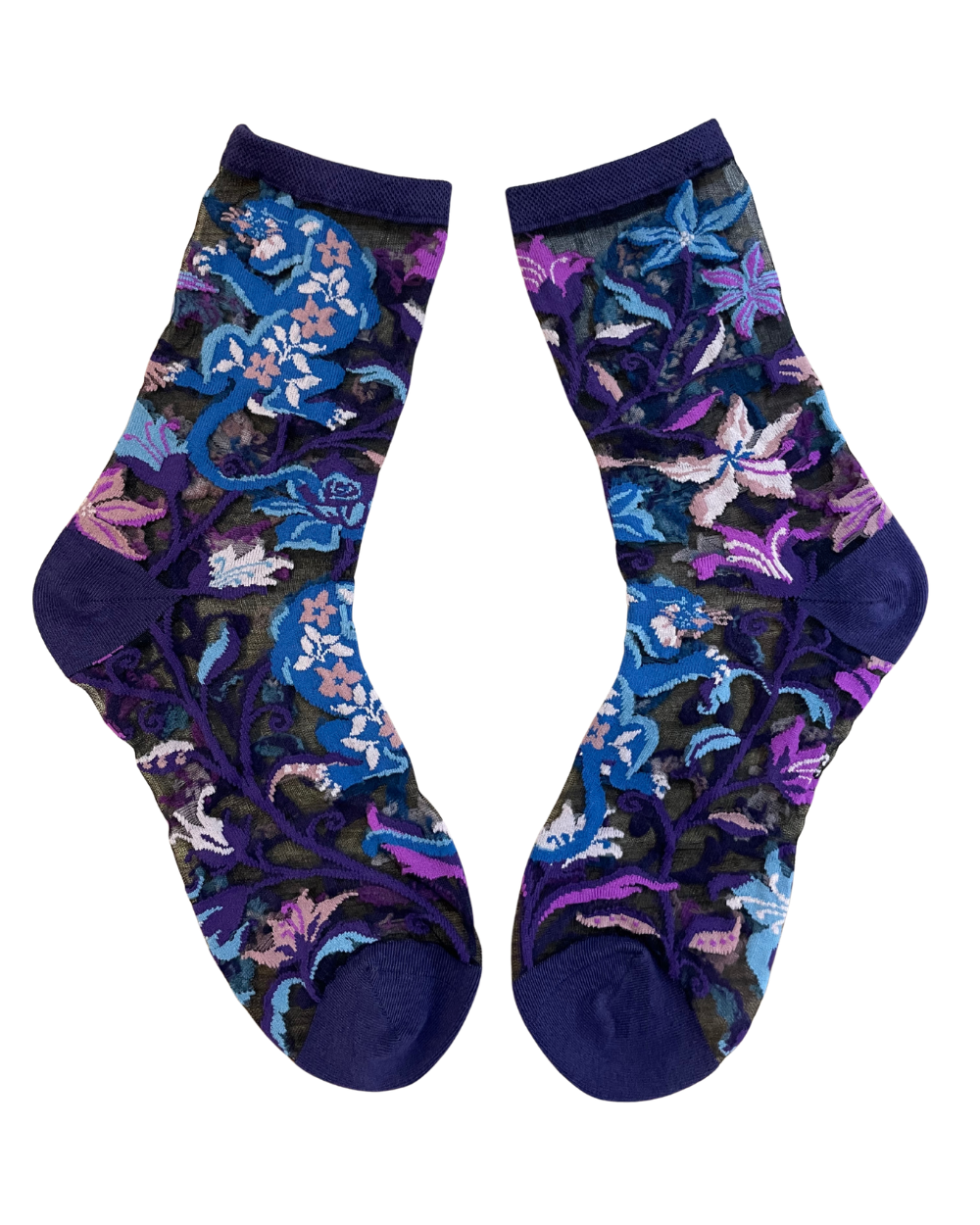 Nightshade Jaguar Black Sheer Crew Sock