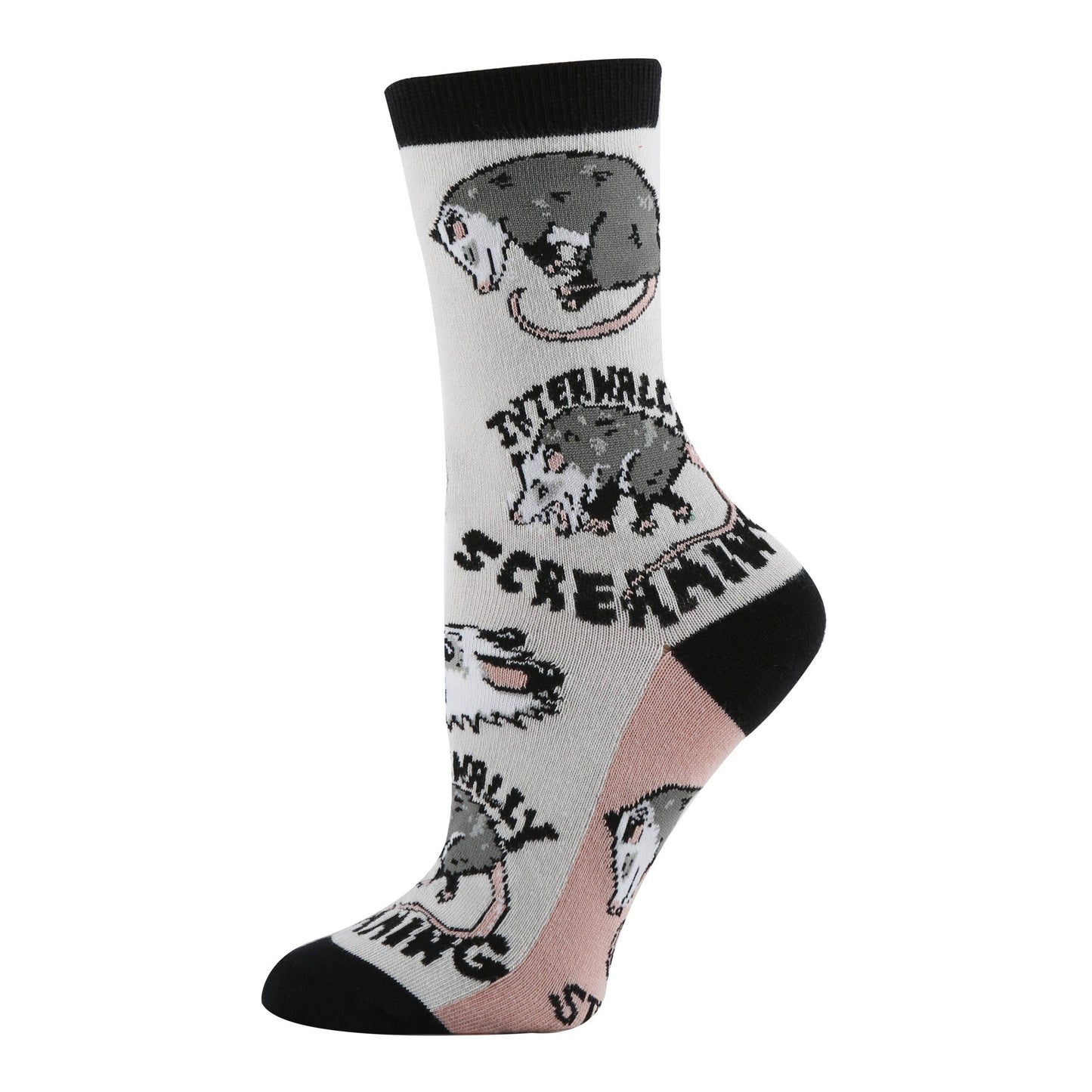 Stressed Opossum | Women's Funny Cotton Crew Socks