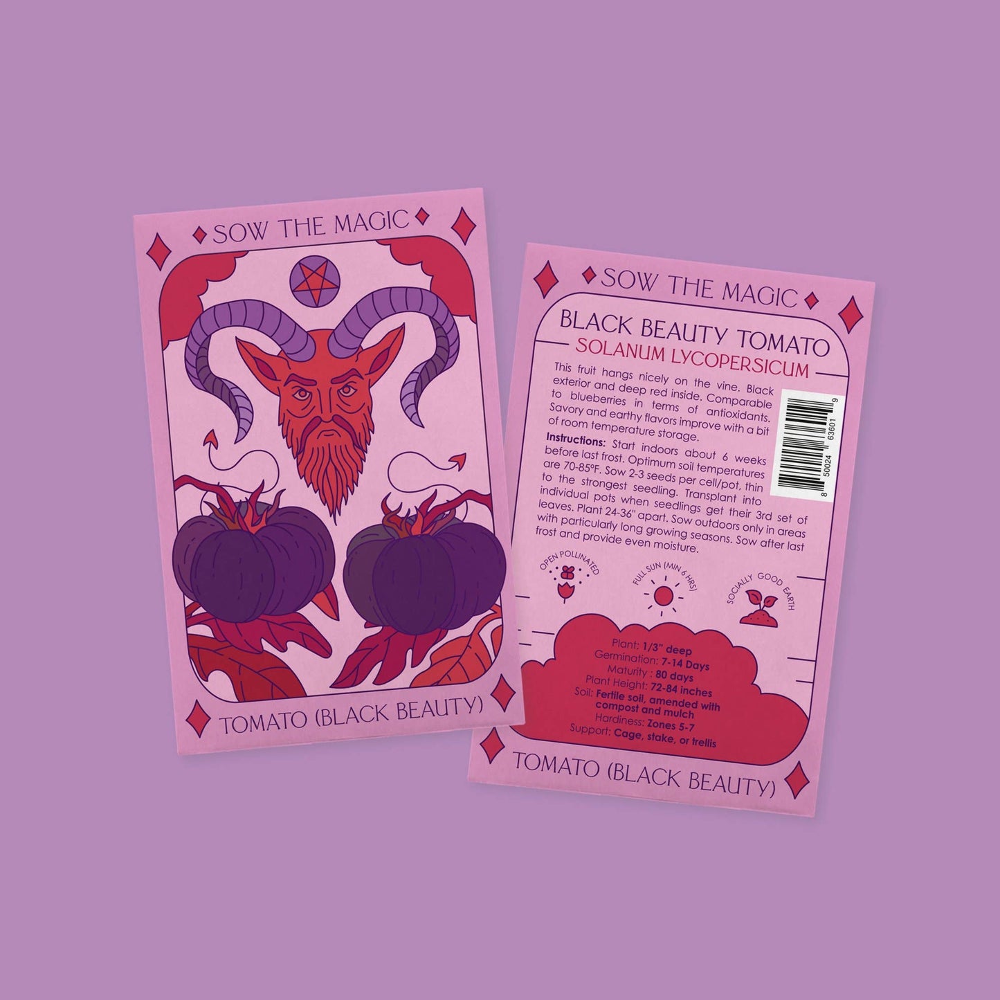 Seed Packet- Black Beauty Tomato Tarot Garden + Gift