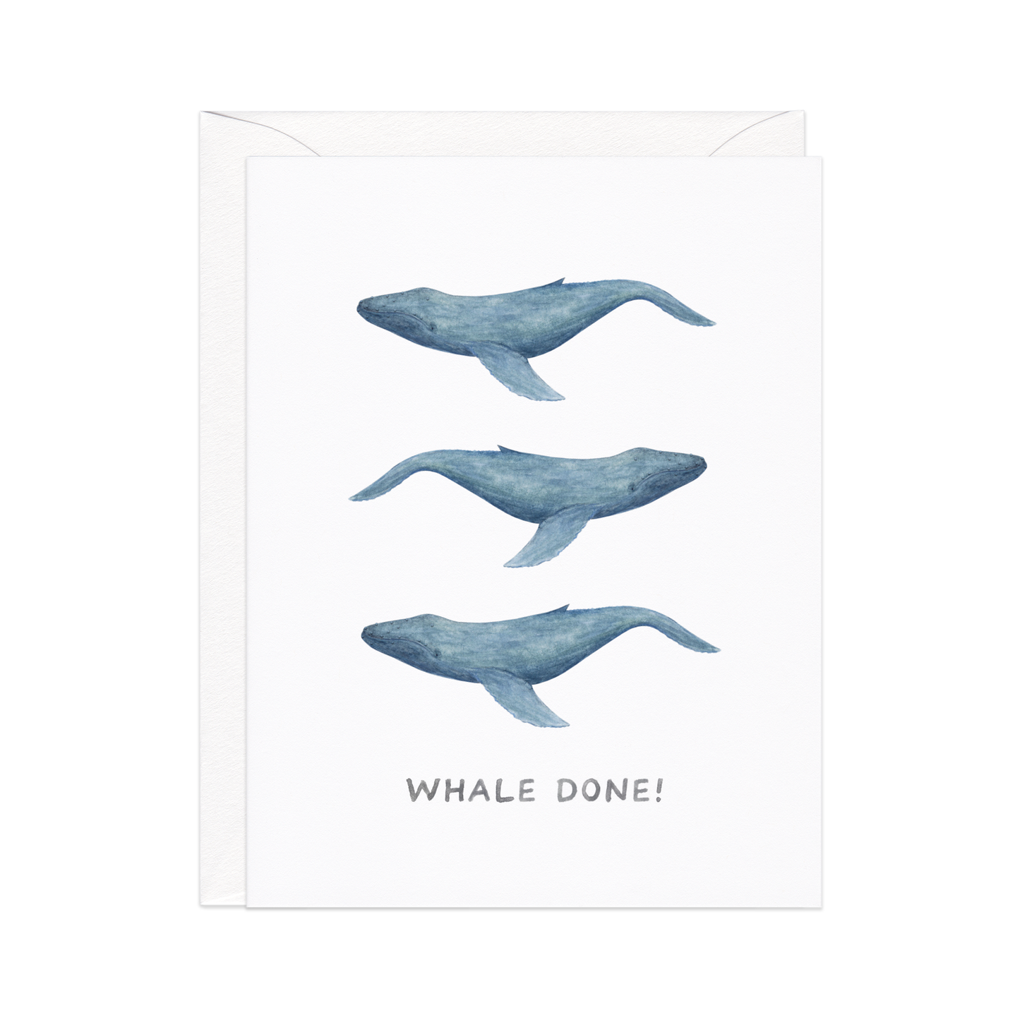 Whale Done — Coastal Animal Pun Congrats Card